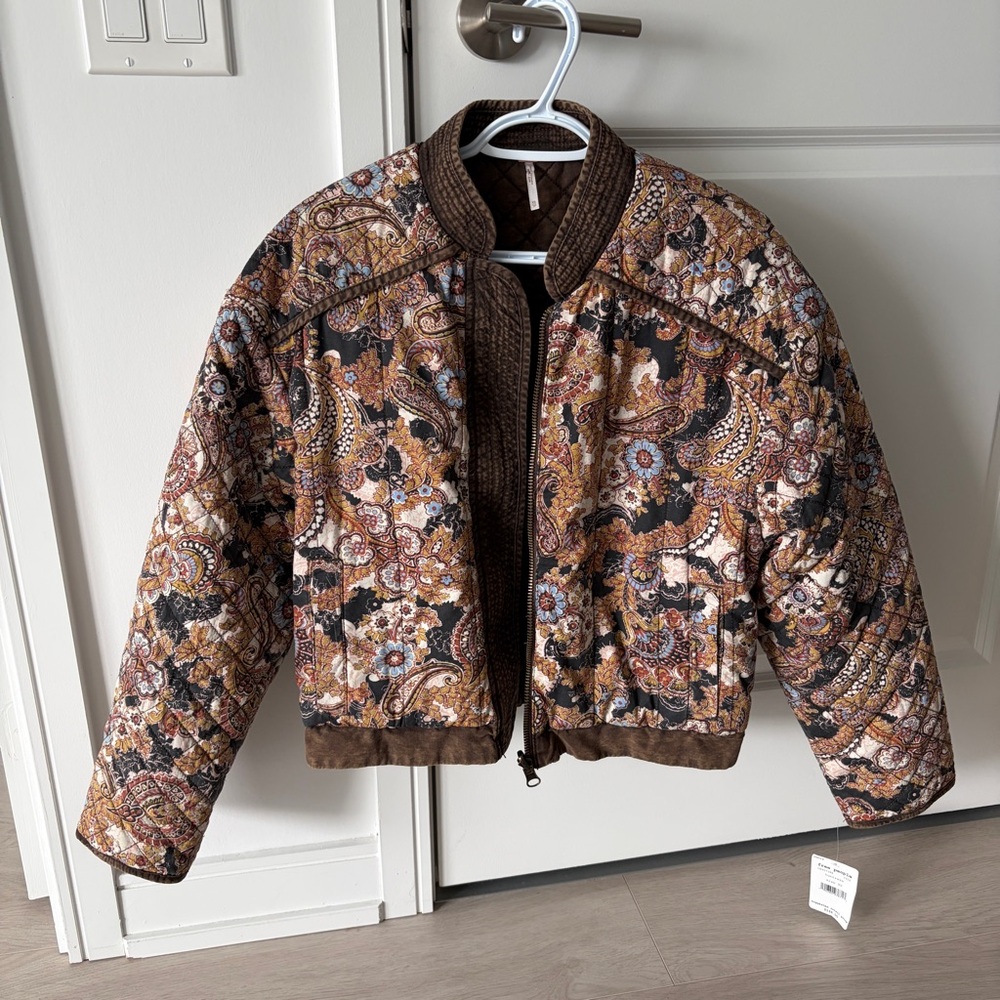 BNWT Free People Paisley Quilted Reversible Jacket